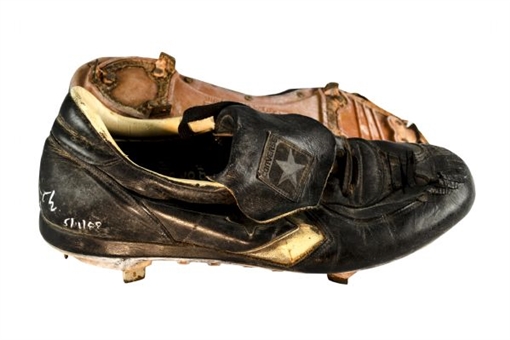 Tommy John Autographed Game Worn Cleats Inscribed "5/11/88"